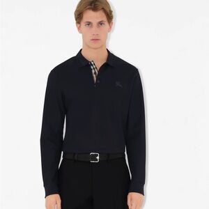 Authentic Burberry Black Cotton Polo Shirt sz XL Worn Few Times